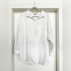 Old Navy White Cotton Boyfriend Shirt